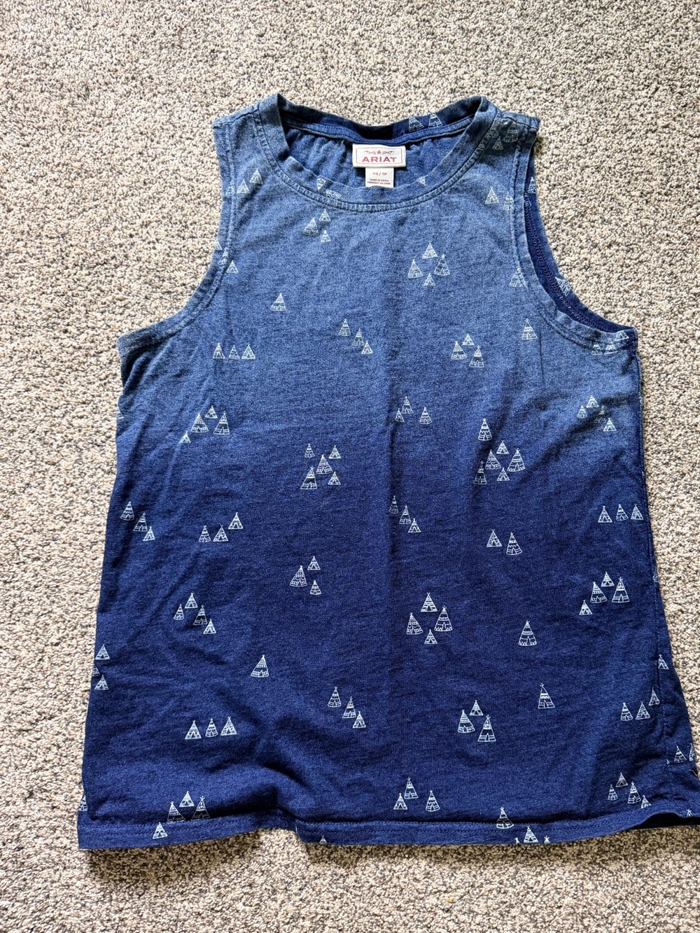 Ariat Blue Ombre Teepee Tank Top Size XS
